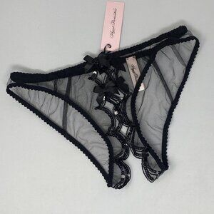 Agent Provocateur Lorna Ouvert Black Party Sequin Brief AP3 Medium NWT